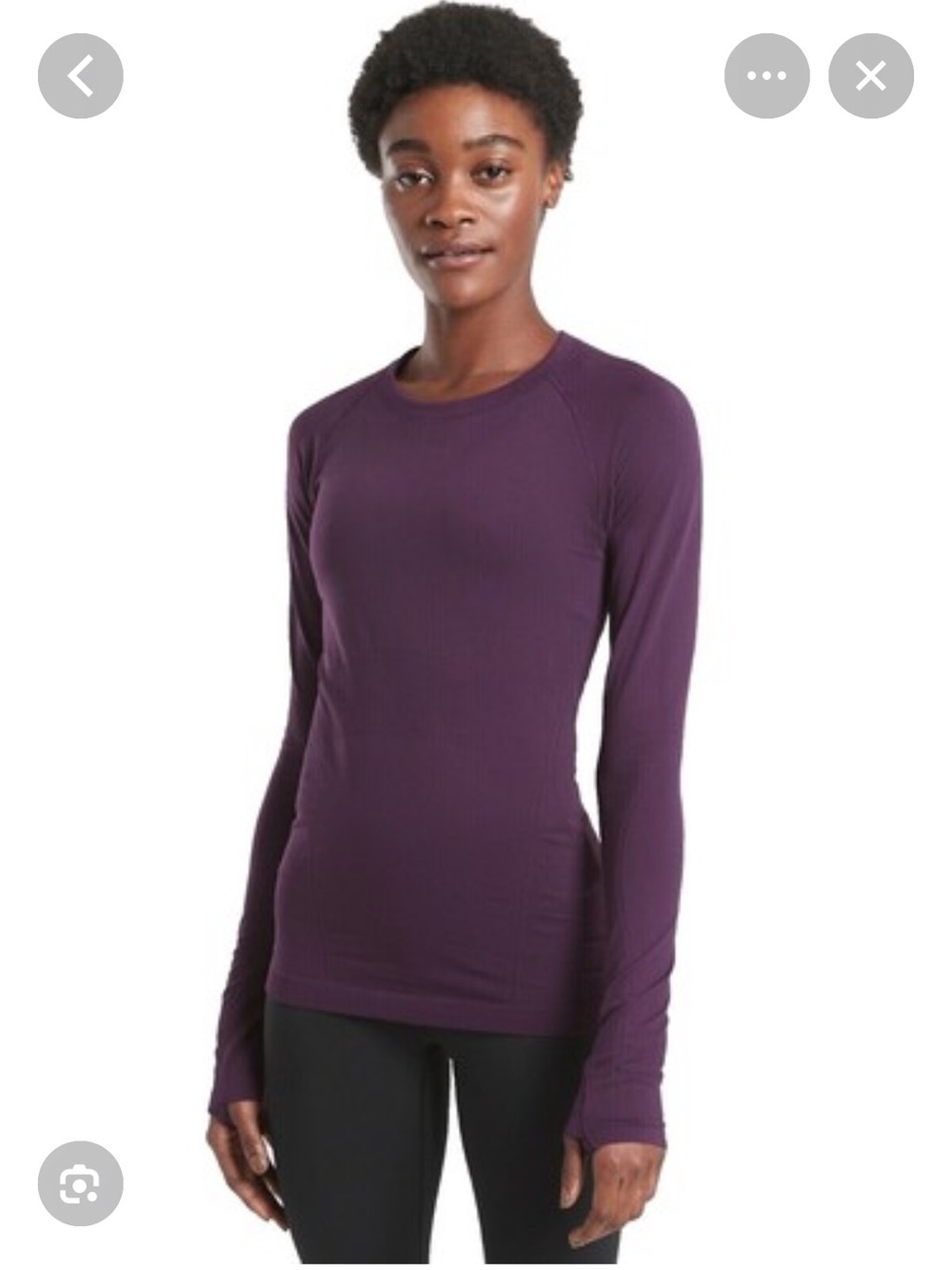 New ATHLETA Momentum Purple Long-Sleeve Women's Performance Top Size S